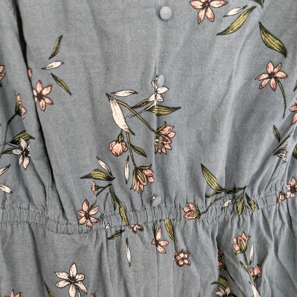 Torrid Gray Short Sleeve Blouse Pink Floral - Picture 8 of 8